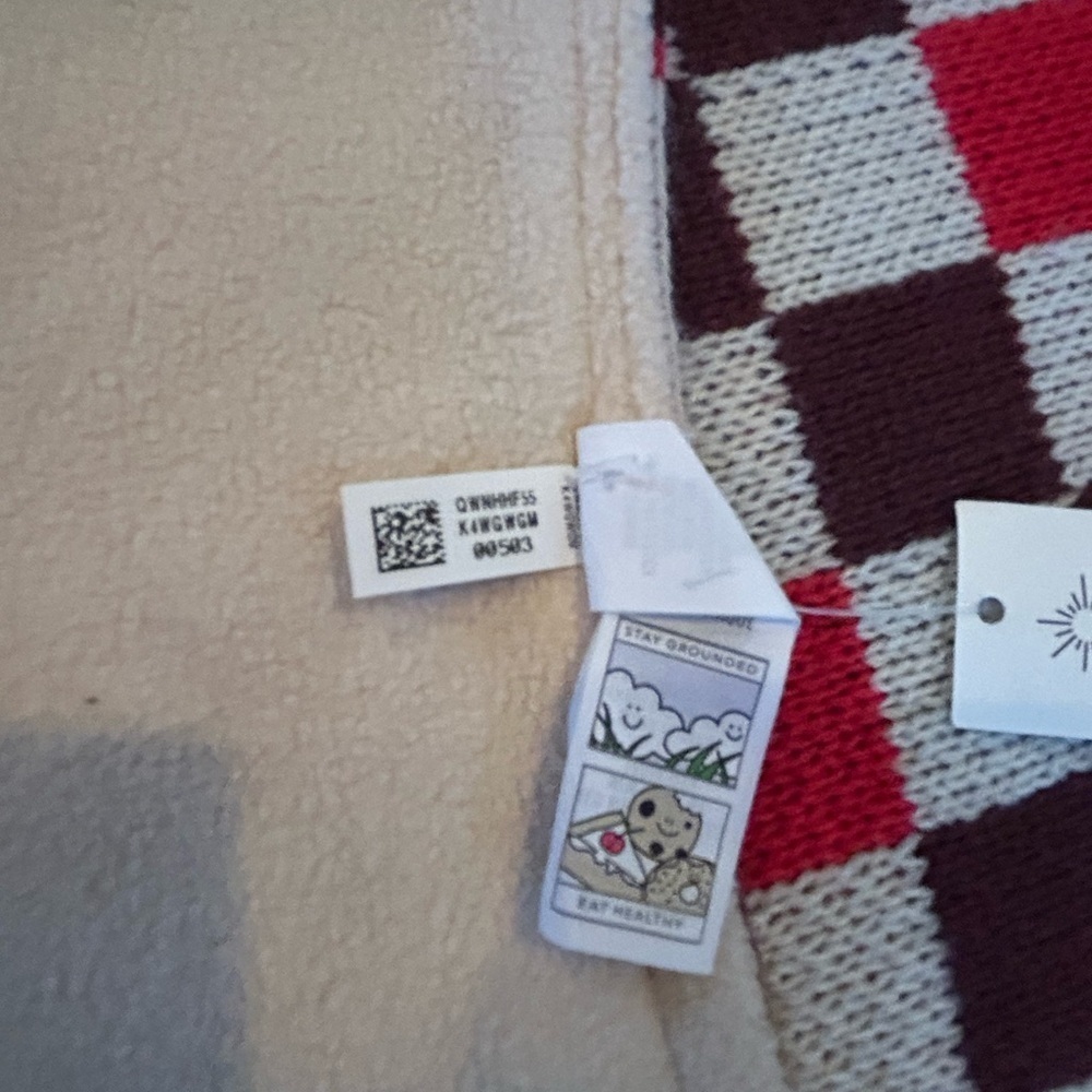 NWT Offline Checkered Blanket Scarf and Headband Set - Picture 5 of 12